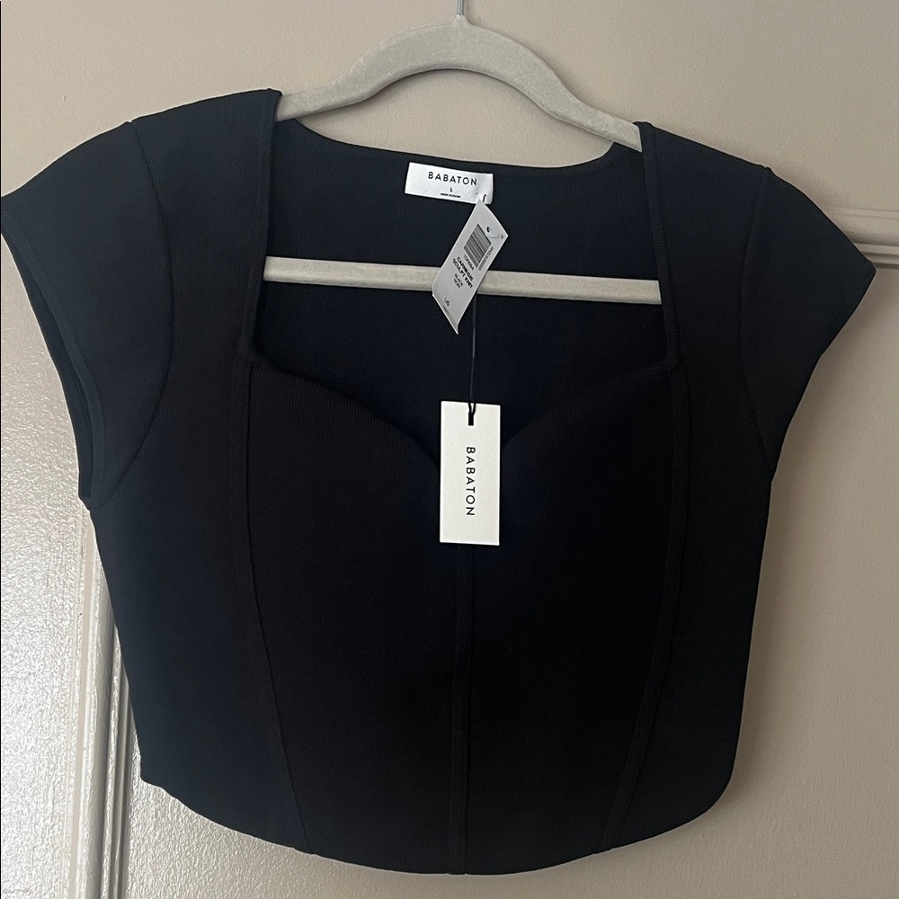 Aritzia Babaton Sculpt sweetheart neckline - cropped Black Women's Top (New)